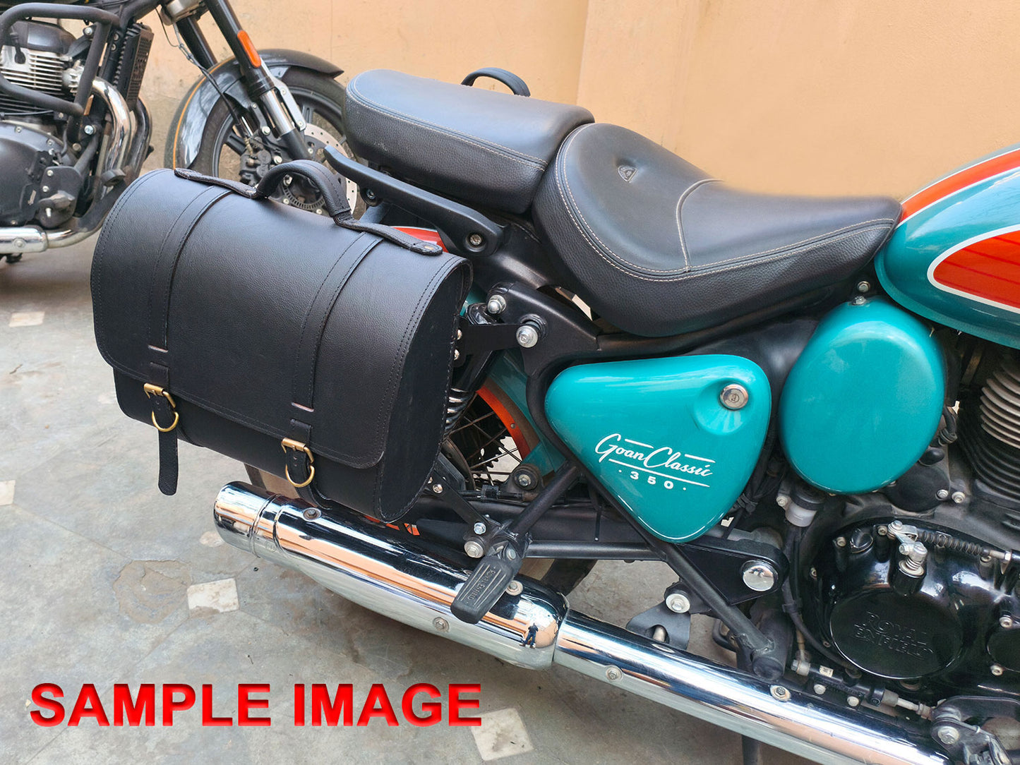 For Royal Enfield Goan Classic 350 Genuine Leather Pannier Bags & Mounting D20