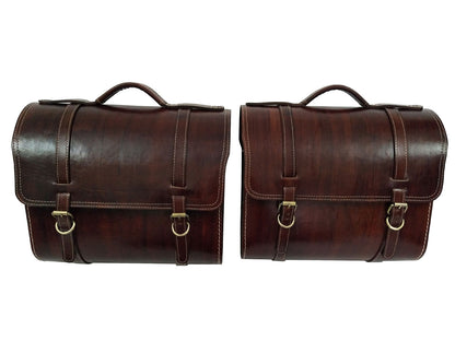 For Royal Enfield Goan Classic 350 Genuine Leather Pannier Bags & Mounting D21