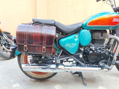 For Royal Enfield Goan Classic 350 Genuine Leather Pannier Bags & Mounting D21