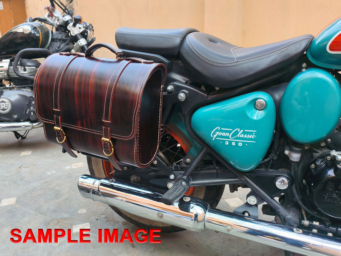 For Royal Enfield Goan Classic 350 Genuine Leather Pannier Bags & Mounting D22