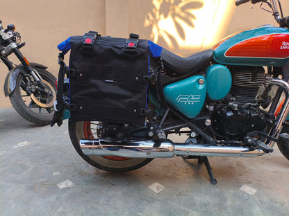 For Royal Enfield Goan Classic 350 Canvas Pannier Bags With Mounting D23