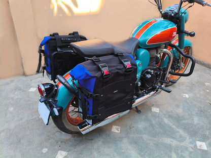 For Royal Enfield Goan Classic 350 Canvas Pannier Bags With Mounting D23