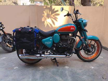 For Royal Enfield Goan Classic 350 Canvas Pannier Bags With Mounting D23