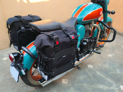 For Royal Enfield Goan Classic 350 Canvas Pannier Bags With Mounting D24