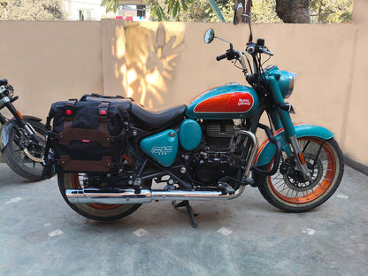 For Royal Enfield Goan Classic 350 Canvas Pannier Bags With Mounting D25