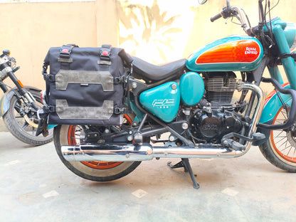 For Royal Enfield Goan Classic 350 Canvas Pannier Bags With Mounting D26