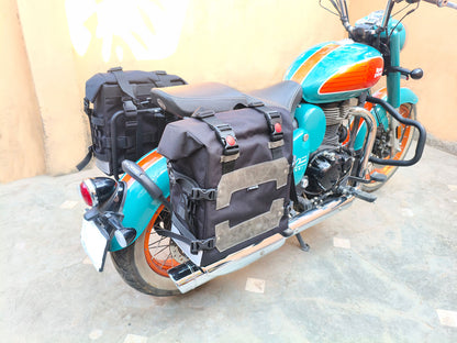 For Royal Enfield Goan Classic 350 Canvas Pannier Bags With Mounting D26