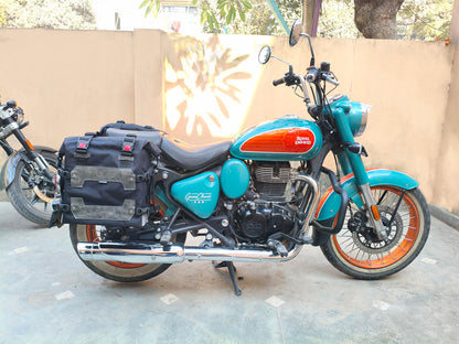 For Royal Enfield Goan Classic 350 Canvas Pannier Bags With Mounting D26