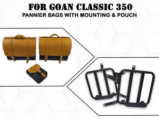 For Royal Enfield Goan Classic 350 Pannier Bags With Tank Pouch & Mounting D27