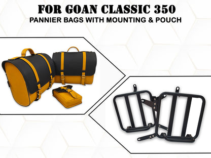 For Royal Enfield Goan Classic 350 Pannier Bags With Tank Pouch & Mounting D28