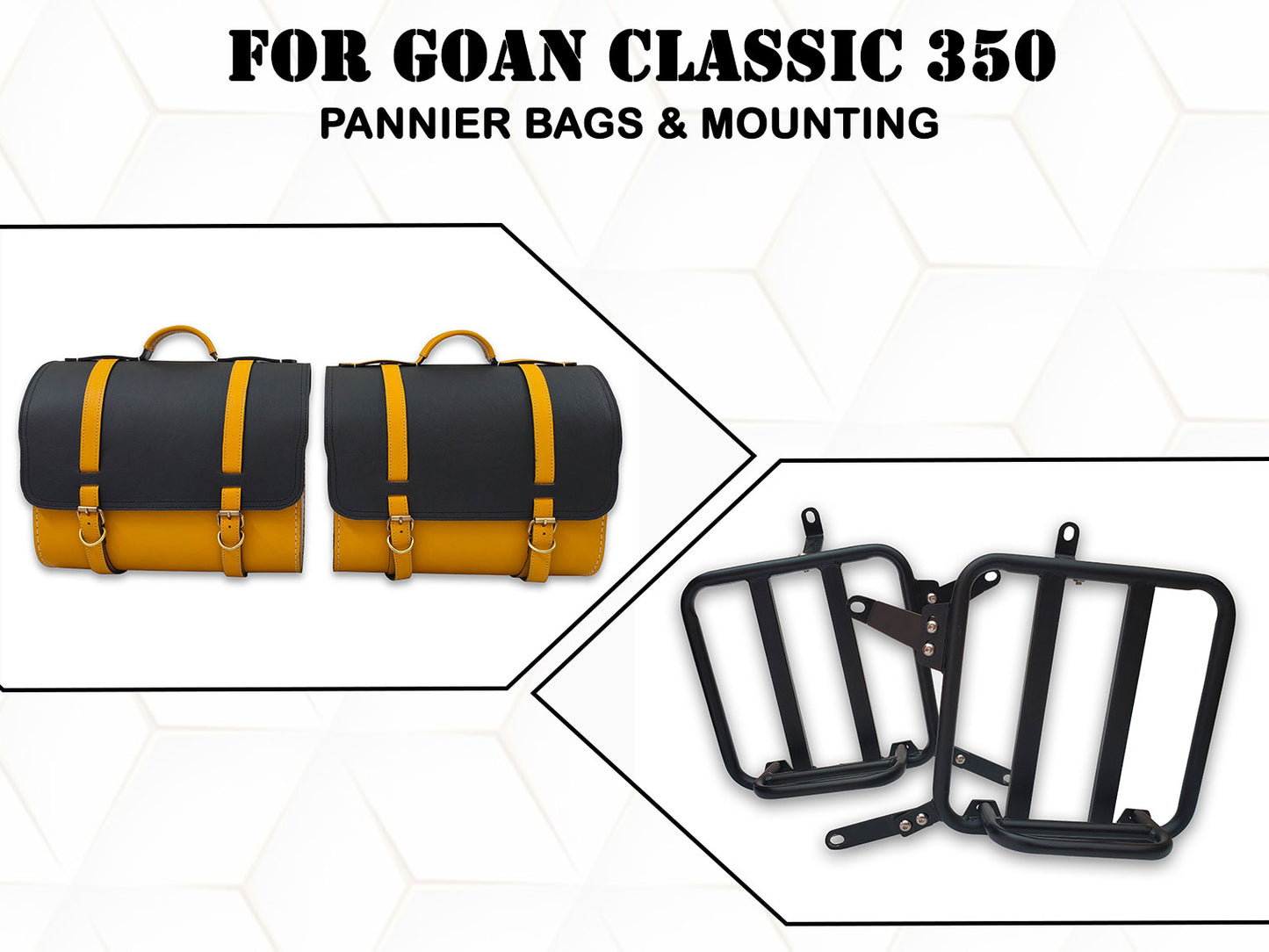 For Royal Enfield Goan Classic 350 Genuine Leather Pannier Bags & Mounting D30