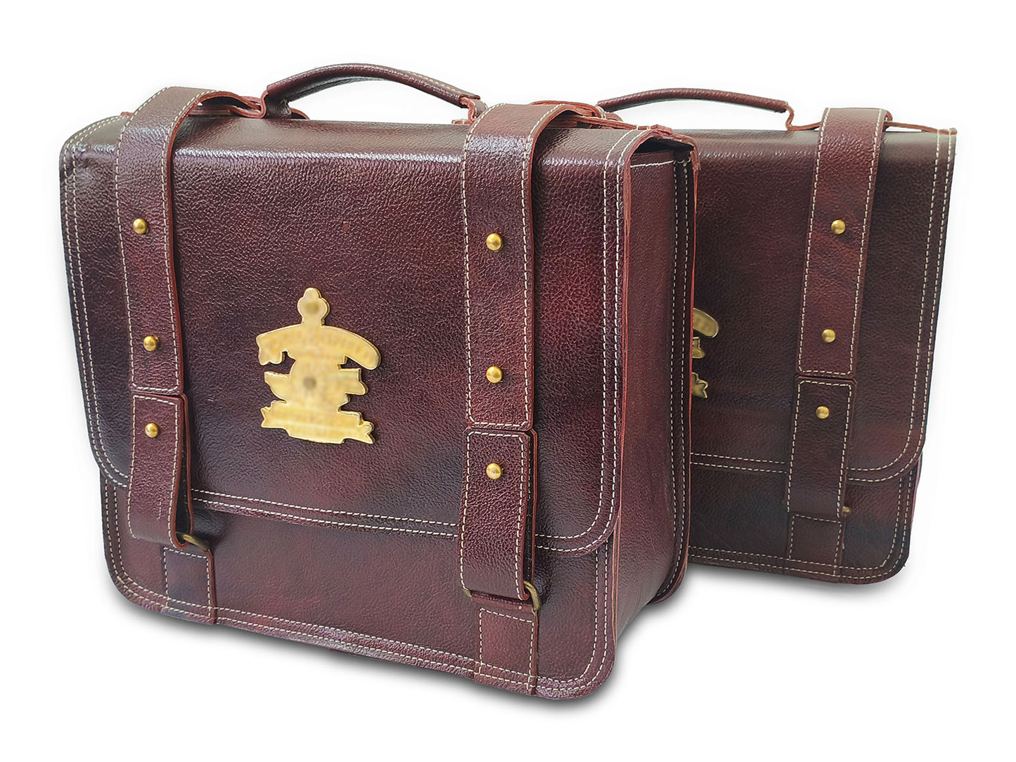 For Royal Enfield Goan Classic 350 Genuine Leather Pannier Mounting & Bags D32