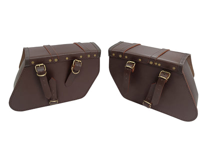 For Royal Enfield Goan Classic 350 Pannier Bags Brown Color With Saddle Stay