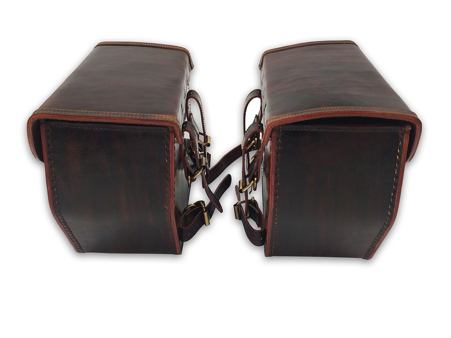 For Royal Enfield Goan Classic 350 Pannier Bags Antique Brown With Saddle Stay