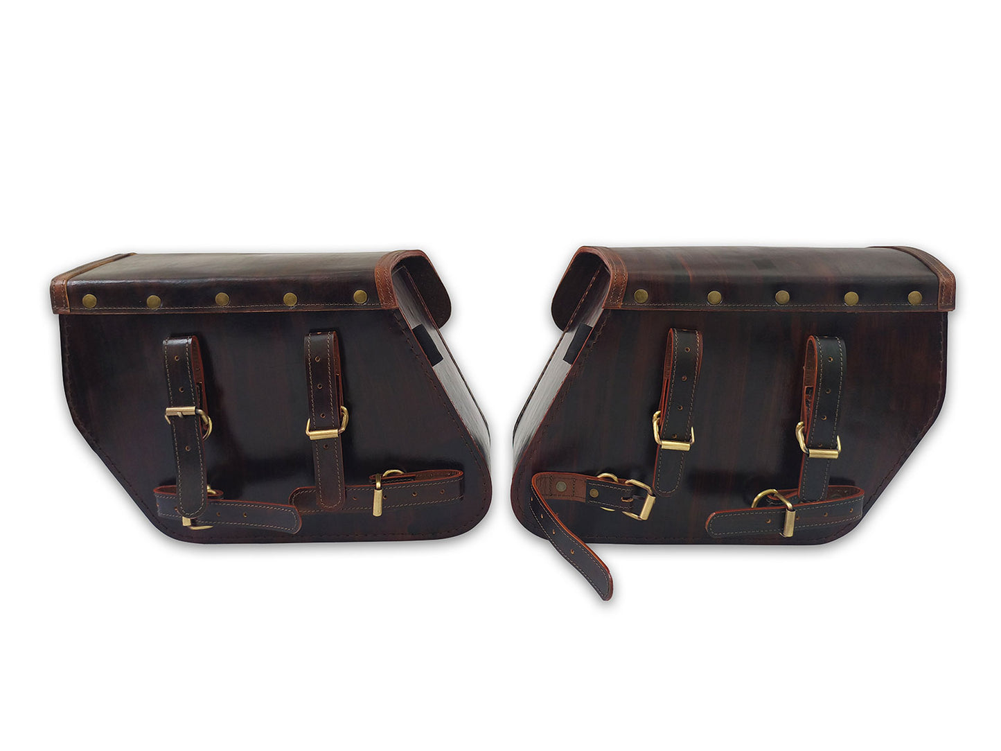 For Royal Enfield Goan Classic 350 Pannier Bags Antique Brown With Saddle Stay