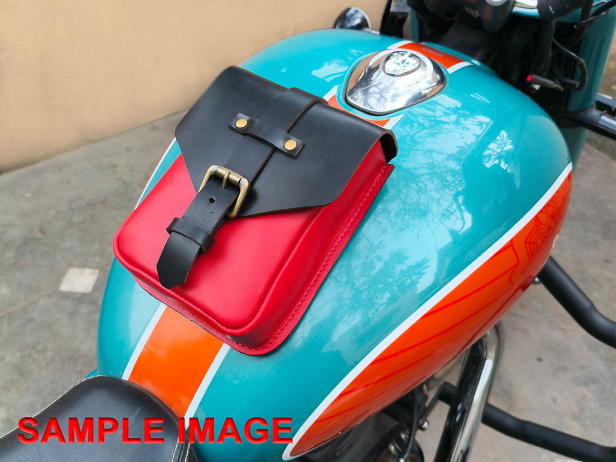 For Royal Enfield Bullet & Goan Classic 350 Magnetic Tank Pouch Black & Yellow