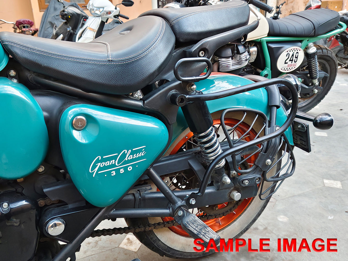 For Royal Enfield New Bullet 350 Pannier Mounting Rails Black