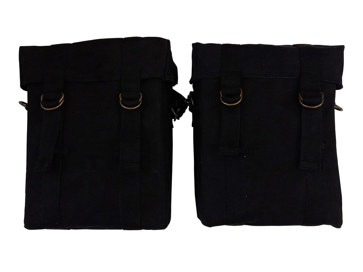For Royal Enfield New Bullet 350 Military Pannier Bags Black Color & Mounting