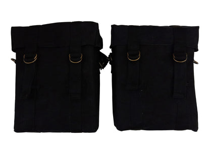 For Royal Enfield New Bullet 350 Military Pannier Bags Black Color & Mounting