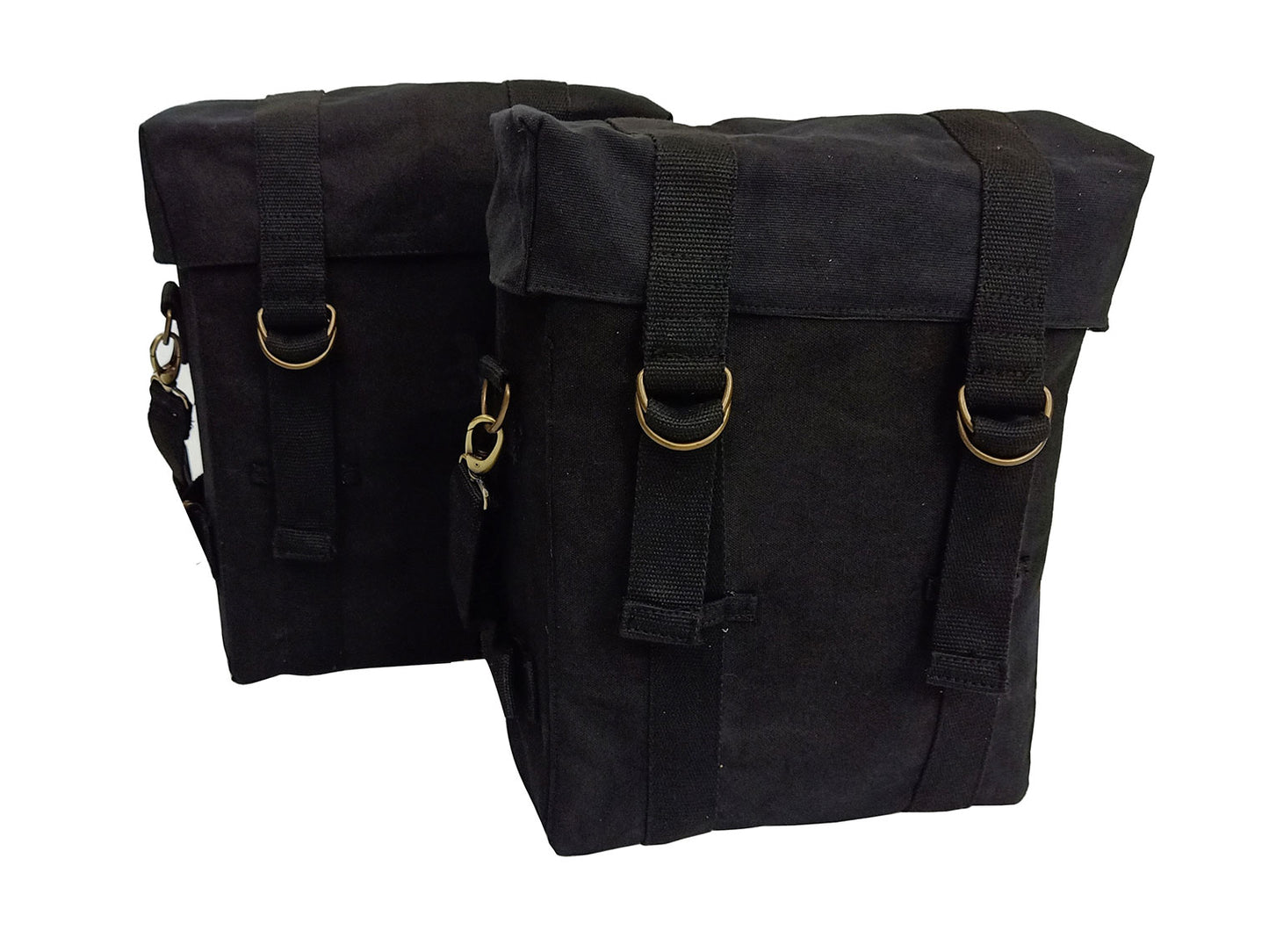 For Royal Enfield New Bullet 350 Military Pannier Bags Black Color & Mounting