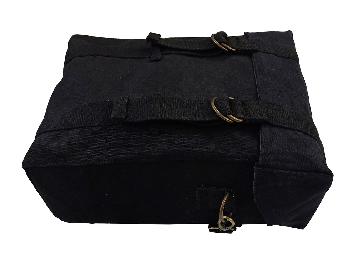 For Royal Enfield New Bullet 350 Military Pannier Bags Black Color & Mounting