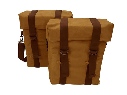 For Royal Enfield New Bullet 350 Military Pannier Bags Desert Color & Mounting