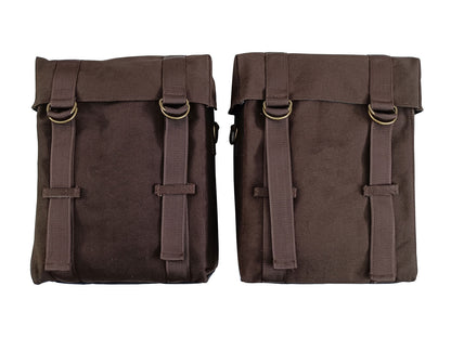 For Royal Enfield New Bullet 350 Military Pannier Bags Coffee Brown & Mounting
