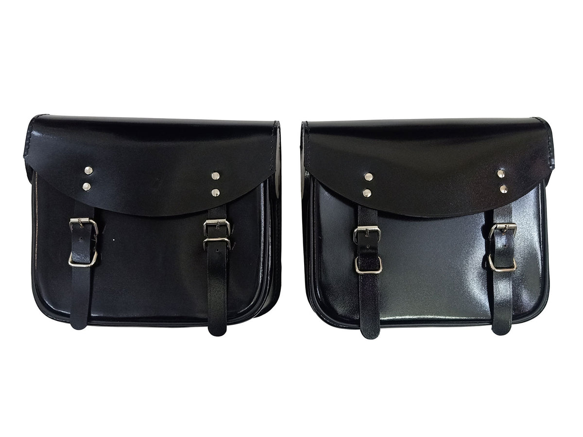 For Royal Enfield New Bullet 350 Leather Pannier Bags With Mounting D2