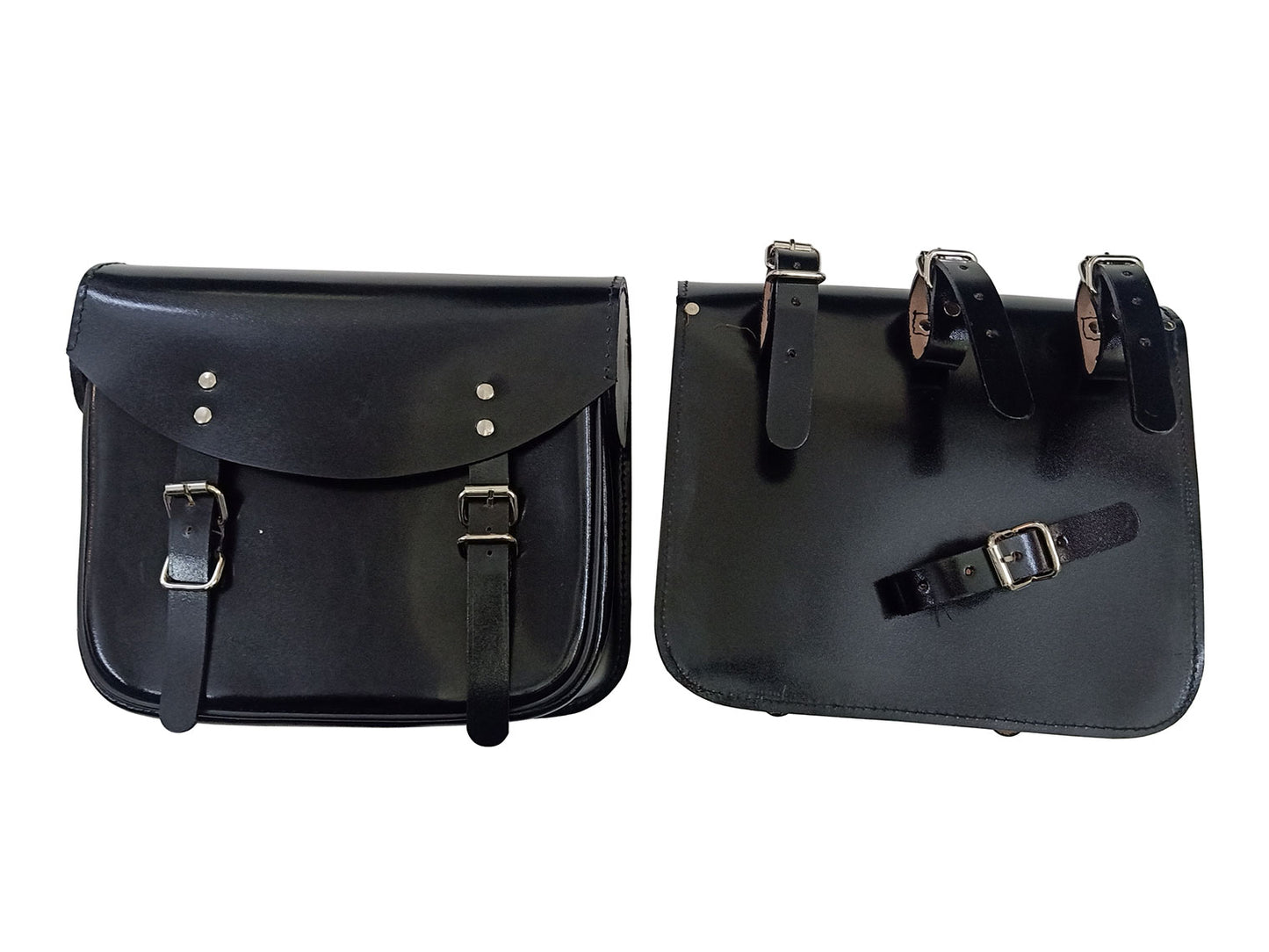 For Royal Enfield New Bullet 350 Leather Pannier Bags With Mounting D2