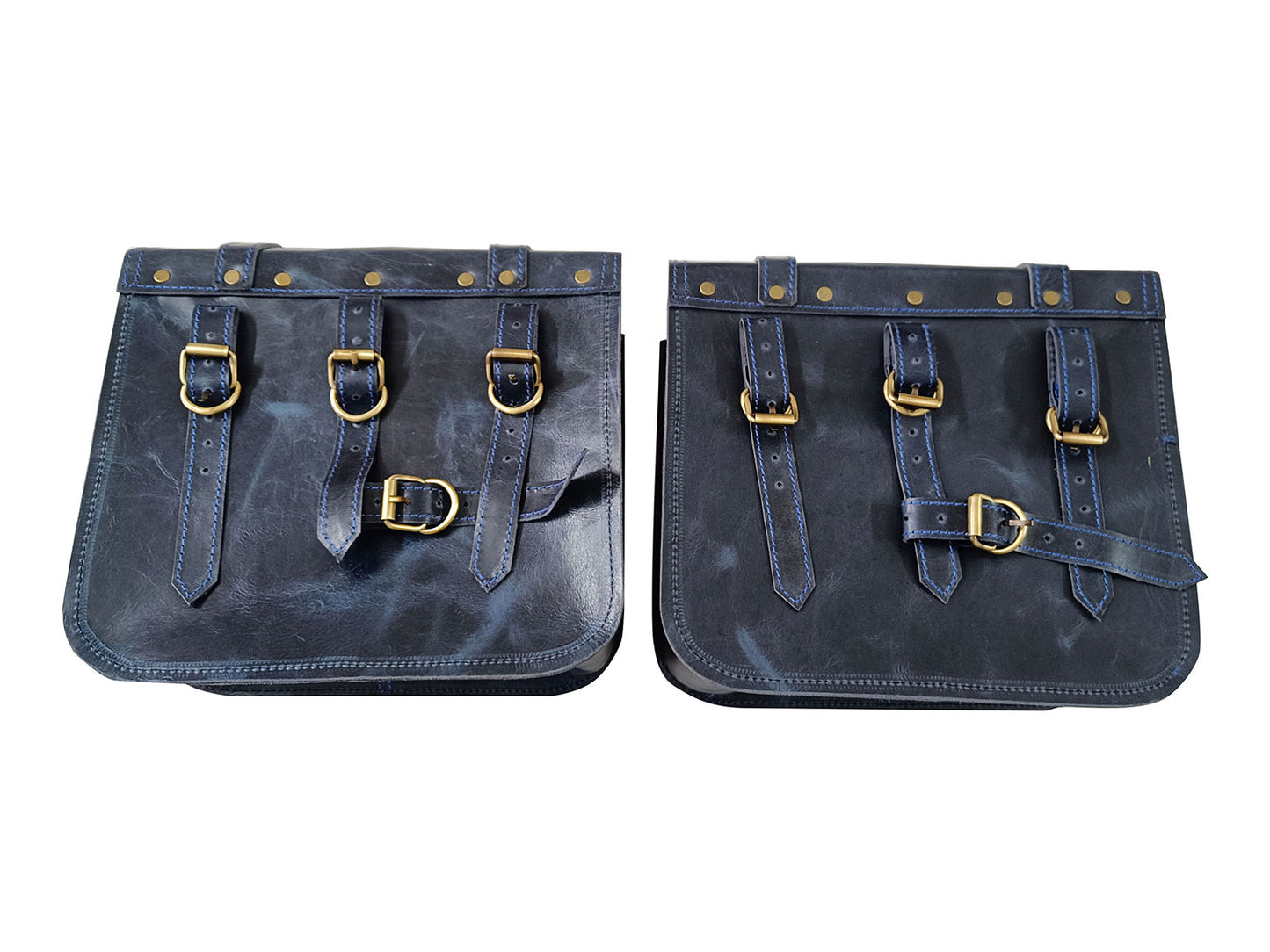 For Royal Enfield New Bullet 350 Leather Pannier Bags With Mounting D3