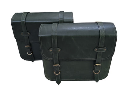 For Royal Enfield New Bullet 350 Leather Pannier Bags With Mounting D5