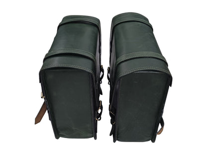 For Royal Enfield New Bullet 350 Leather Pannier Bags With Mounting D5