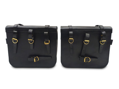 For Royal Enfield New Bullet 350 Leather Pannier Bags With Mounting D8