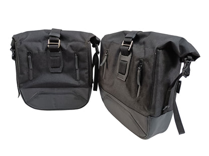 For Royal Enfield New Bullet 350 Canvas & Leather Pannier Bags With Mounting D12