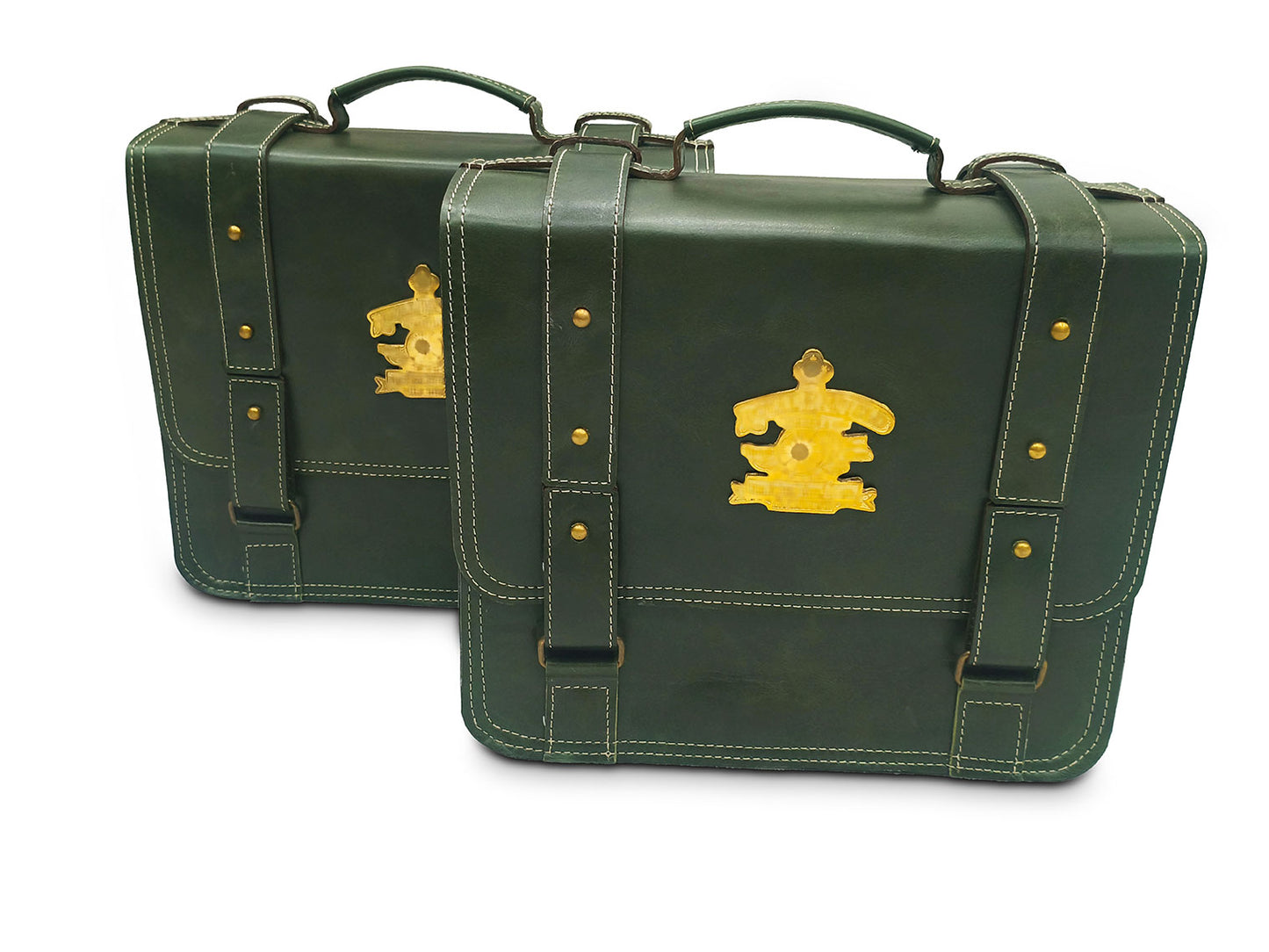 For Royal Enfield New Bullet 350 Leather Pannier Bags With Mounting D15