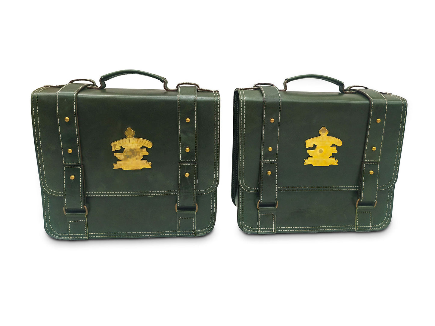 For Royal Enfield New Bullet 350 Leather Pannier Bags With Mounting D15