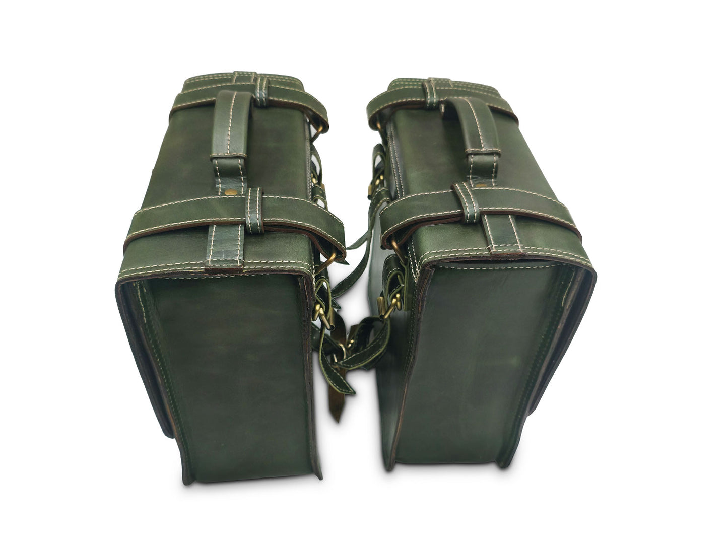 For Royal Enfield New Bullet 350 Leather Pannier Bags With Mounting D15