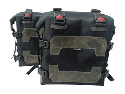 For Royal Enfield New Bullet 350 Canvas Pannier Bags With Mounting D18