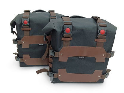 For Royal Enfield New Bullet 350 Canvas Pannier Bags With Mounting D20