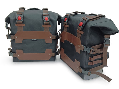 For Royal Enfield New Bullet 350 Canvas Pannier Bags With Mounting D20