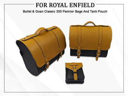 For Royal Enfield Bullet & Goan Classic 350 Pannier Bags And Tank Pouch D1