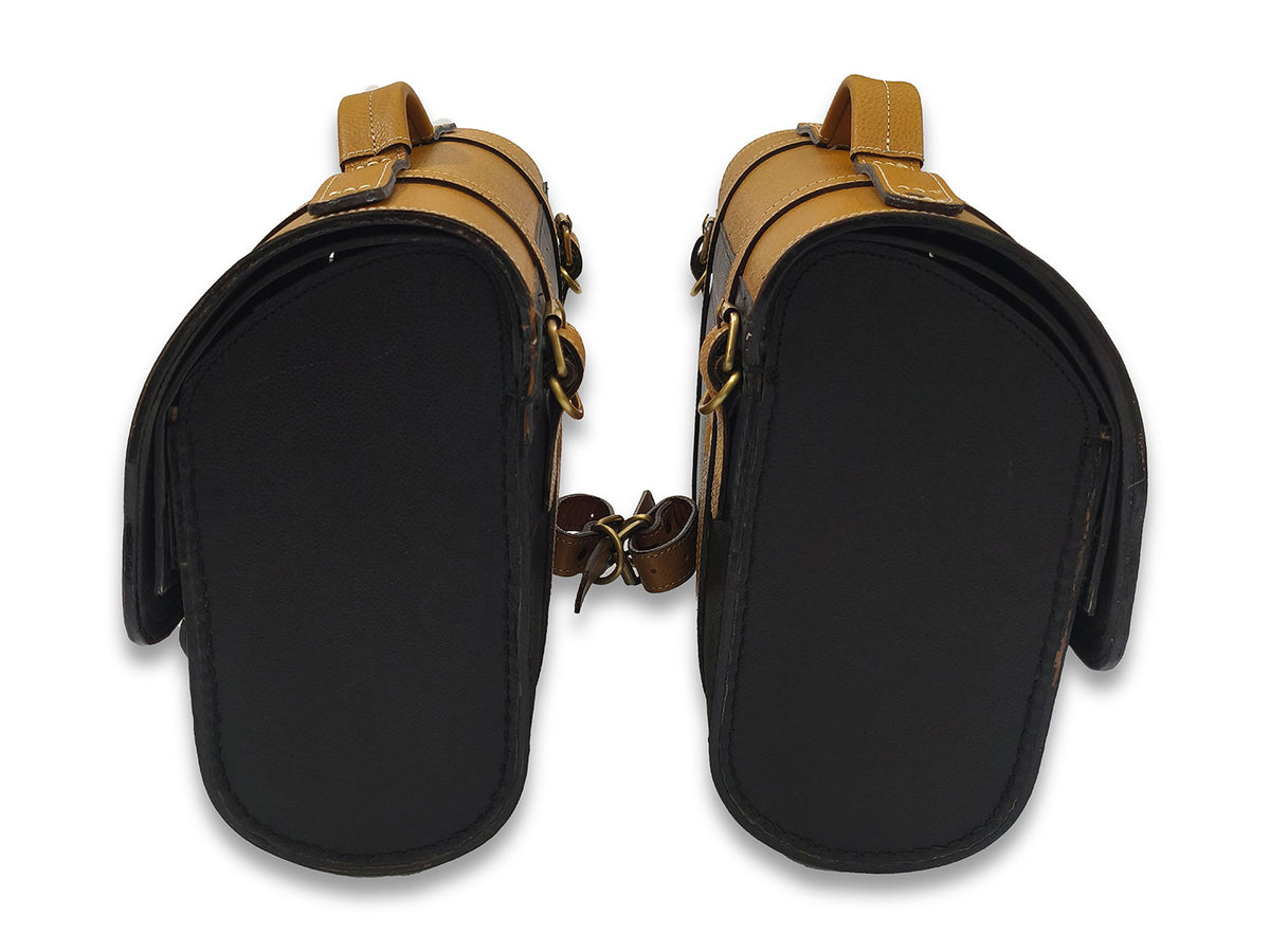 For Royal Enfield Bullet & Goan Classic 350 Genuine Leather Pannier Bags D1