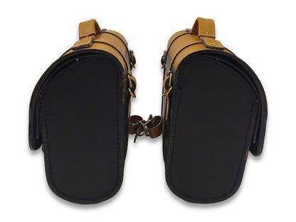 For Royal Enfield Bullet & Goan Classic 350 Genuine Leather Pannier Bags D1
