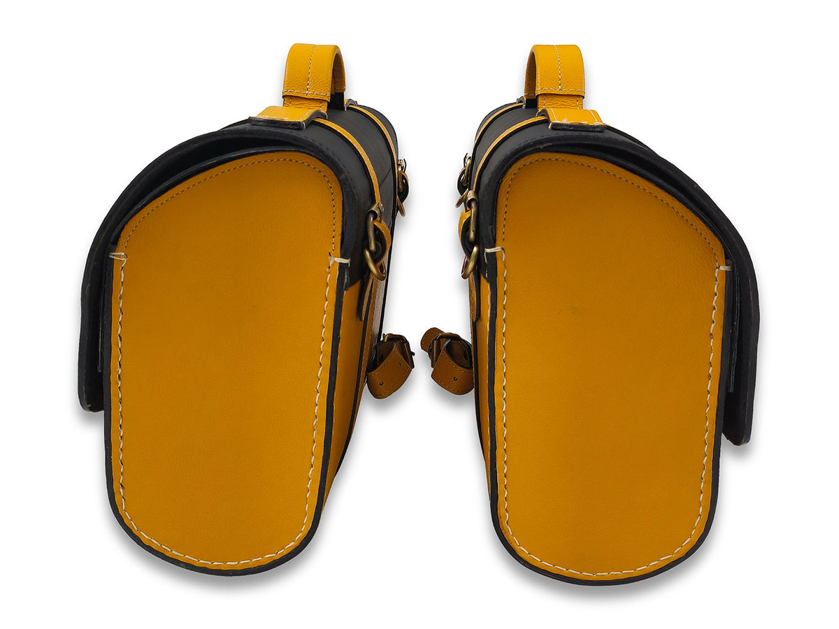 For Royal Enfield Bullet & Goan Classic 350 Genuine Leather Pannier Bags D2