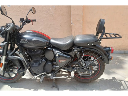 For Royal Enfield Classic Reborn 350 Black Rear Luggage Rack with Backrest