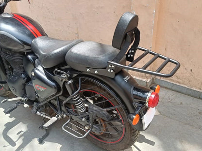 For Royal Enfield Classic Reborn 350 Black Rear Luggage Rack with Backrest