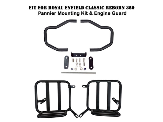 Fit For Royal Enfield Classic Reborn 350 Pannier Mounting Kit & Engine Guard