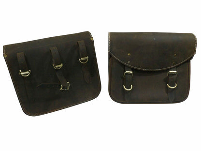 For Royal Enfield Classic Reborn 350 Genuine Leather Pannier Bags Rusty Brown D1