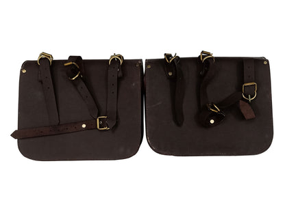 For Royal Enfield Classic Reborn 350 Genuine Leather Pannier Bags Rusty Brown D1