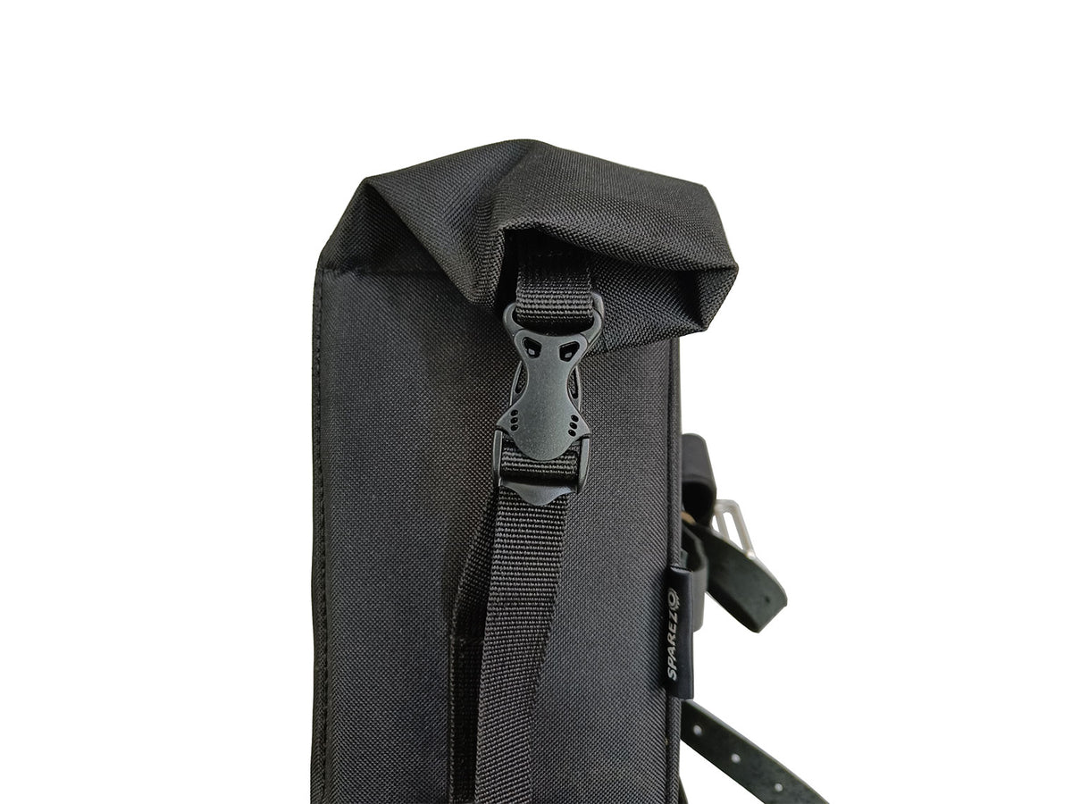 For Royal Enfield Classic Reborn 350 Leather & Canvas Pannier Bags Pair Black D3